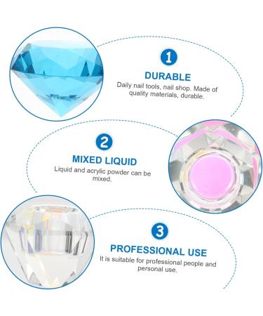 Beavorty 1Pc nail art crystal cup diamond dappen dish liquid powder dappen dish Crystal Dappen Dish Dappen Dish Bowl glass containers with lids glass tumbler Acrylic cover White crystal 5.5x5.5cm Blue - Buy Online on GoSupps.com