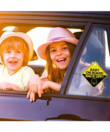 2PCS Baby on Board Safety Sign for Car - Removable Kids Warning Sticker with Suction Cups - Buy Online on GoSupps.com