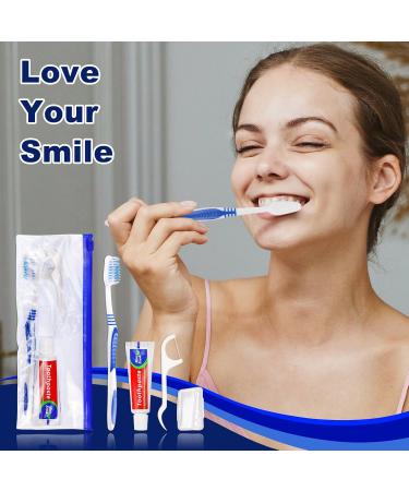 50 Disposable Toothbrushes with Toothpaste Set - Travel Kit with Zip Bag Toothbrush Covers & Floss Picks for Travel Hotels & Homeless Support - Buy Online on GoSupps.com