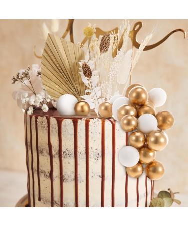 Xialvyu Dried Flowers Cake Decorations Balloon Cake Topper Gold Cake Decorations Birthday Cake Toppers for Birthday Party Wedding Valentine's Day(Gold) - Buy Online on GoSupps.com