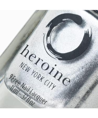 Heroine.nyc Silver Linings Metallic Nail Polish - Cruelty-Free, Vegan, Non-Toxic Formula - 0.37 fl. oz - Silver Metallic - Buy Online on GoSupps.com