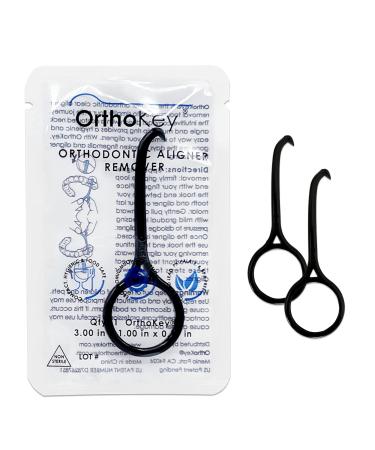 OrthoKey Clear Aligner Removal Tool for Teeth Invisalign Remover Grabber for Invisible Removable Braces and Retainers Fits in a Dental Carrying or Aligner Case Cleaner Small Size White (1-Pack) 2-Pack