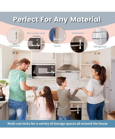 Child Safety Cupboard Locks - 6 Pcs Baby Proofing Kit for Kitchen Cupboards, Fridge & Drawers - Buy Online on GoSupps.com