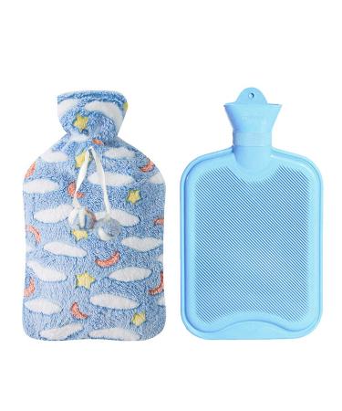 Drizzle Pink Hot Water Bottle Hot Water Bag Cover Opaque Premium Classic Rubber Bottle Great for Pain Relief Cloud