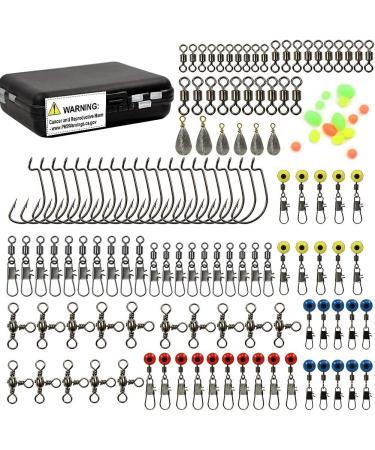 160pcs Fishing Accessories Kit with Tackle Box - Swivels, Snaps, Sinker Weights, Beads, Hooks - Buy Online on GoSupps.com