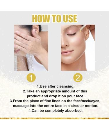  Bexdug 24K Gold Essence for Face 24K Pure Gold Serum for Face Golden Facial Serum for Face Line Day and Night Reactivates Young Skin - Buy Online on GoSupps.com