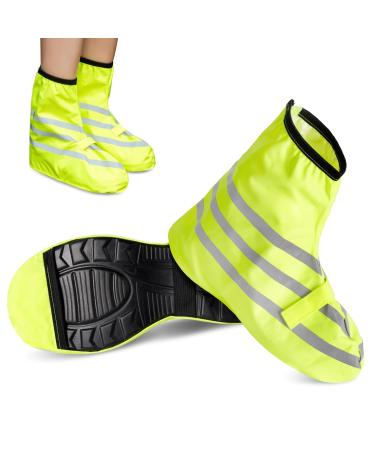 Sweetone waterproof overshoes bike rain protection shoes bike shoe covering waterproof bike waterproof rain over shoes with reflector strips for men (36-39)