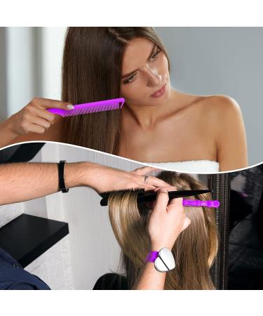 7-Piece Hair Braiding Tools Set with Magnetic Pin Wristband and Stainless Steel Combs - Purple - Buy Online on GoSupps.com