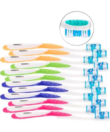 Newgen Medicals 36-Pack Branded Hand Toothbrushes with Tongue Cleaners - Hard 4 Colors | Ideal for Dental Care & Travel - Buy Online on GoSupps.com