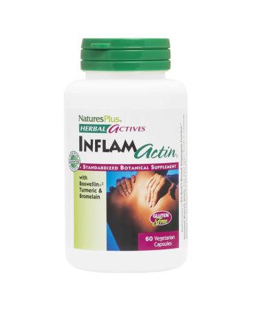 NaturesPlus Herbal Actives - 60 Vegetarian Capsules - Herbal Supplement with Turmeric & Bromelain - Vegan, Gluten-Free - 30 Servings