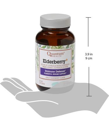 Quantum Health Elderberry Lozenges - Raspberry, Herb-Infused Throat Comfort & Immune Support, 36 Ct - Buy Online on GoSupps.com