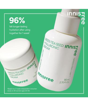 Buy Innisfree Green Tea Seed Hyaluronic Serum | Hydrating Korean Face Serum with Niacinamide & Panthenol - 80ml - Buy Online on GoSupps.com
