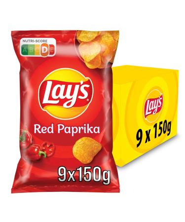 Buy Lay's Red Paprika Crispy Potato Chips - 9 x 150g Pack for Perfect Parties - International Shipping Available - Buy Online on GoSupps.com