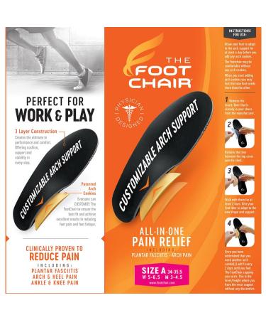 FootChair Orthotics with Adjustable Arch Height Pads | Relieve Plantar Fasciitis & Foot Pain | Women's 11-12.5 & Men's 9-10.5 - International Shipping Available - Buy Online on GoSupps.com