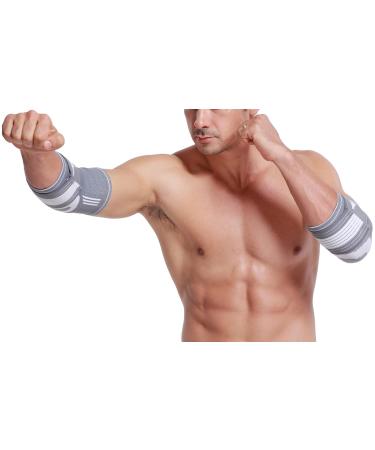 Neotech Care Elbow Brace Support Sleeve - Adjustable Compression Strap - Gray - Size M 1 Pair - Buy Online on GoSupps.com