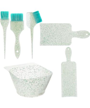 Glamlily Hair Coloring Kit with Brush Mixing Bowl and 2 Foiling Boards for Hair Dyeing and Highlighting Hair Coloring 6 Piece - Green