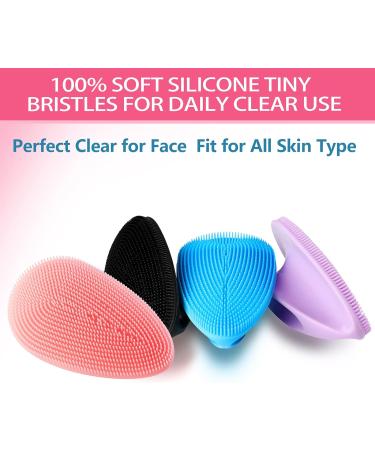 YEALIFE Silicone Face Exfoliator Scrubber - Manual Facial Cleansing Brush for Deep Pore Exfoliation - 4 Pack - Buy Online on GoSupps.com