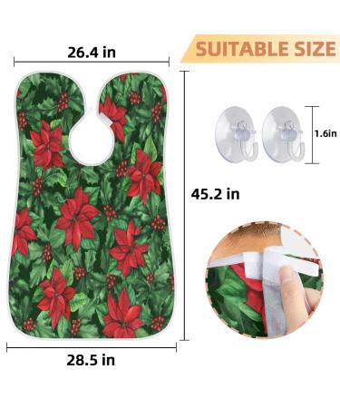 Christmas Flower Leaf Beard Bib Apron - Non-Stick Waterproof Hair Catcher for Men | Perfect Grooming Gift - Buy Online on GoSupps.com