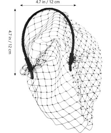 Lurrose Headband with Black Veil Hair Hoop Headband Simple Elegant Mesh Headdress for Woman Girl (Black) - Buy Online on GoSupps.com