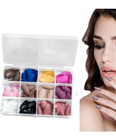 Press on Nails | Multi Colors and Styles Long Short Fake Nails Full Fake Nails Full Nude False Nails for Women and Girls Aezon Frosted Short Ballet - Buy Online on GoSupps.com