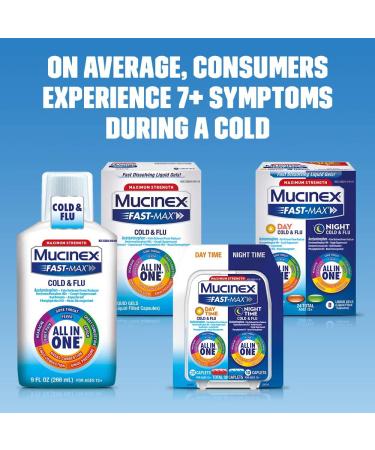 Mucinex Fast-Max Maximum Strength All-in-One Cold & Flu 9 oz Bottle (Pack of 2) | Buy Online - Fast Shipping - Buy Online on GoSupps.com