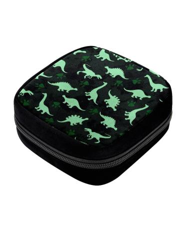 GIAPB Period Bag Sanitary Napkin Storage Bag Pad Holder for Period Makeup Pouch Green Animal Dinosaur Color2961