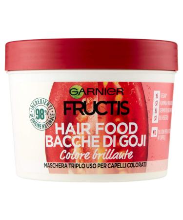 Garnier Fructis Hair Food Goji Sticks 3 in 1 Nutrient Mask with Vegan Formula for Coloured Hair 390 ml