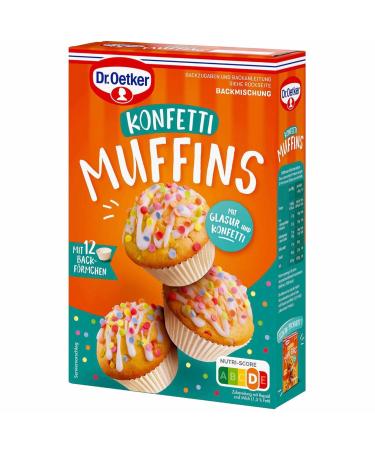 Dr. Oetker Colorful Confetti Muffins Baking Mix 3-Pack (3x325g) with Cups & Icing - International Shipping Available - Buy Online on GoSupps.com