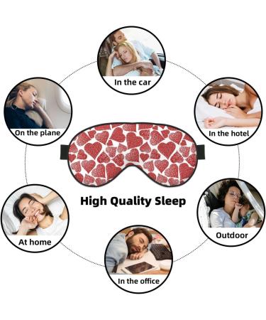 Buy Hearts Print Sleep Eye Mask - Soft Eyeshade with Elastic Strap for Comfortable Night Sleeping & Travel - Buy Online on GoSupps.com