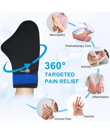 SuzziPad Hand Ice Pack Cold Gloves for Neuropathy & Carpal Tunnel Relief - Microwavable Heated Gloves for Pain Relief - Buy Online on GoSupps.com