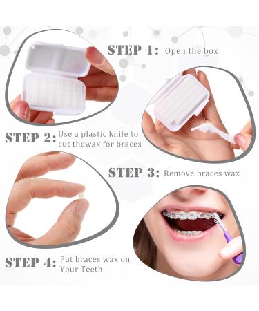Sinmoe 40 Pack Dental Wax for Braces | Orthodontic Wax with Storage Case & Cutter | Perfect for Braces Care - Odorless White Wax - Buy Online on GoSupps.com