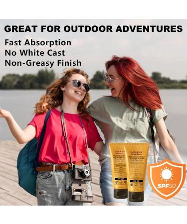 2pcs Beef Tallow Sunscreen with Zinc Oxide Reef Safe Sunscreen SPF 50 Non-Greasy Beef Tallow Sunscree Natural Organic Formula for Body Facial Women and Men(85g/count) - Buy Online on GoSupps.com