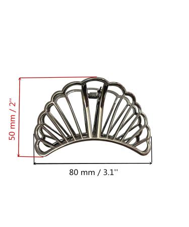 TANG SONG 4PCS Fan-shaped Metal Hair Claw Clips Set - Hair Catch Barrette Jaw Clamp for Women - Half Bun Hairpins - Silver Gold Rose Gold Black - Buy Online on GoSupps.com