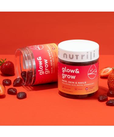 Nutrili Glow & Grow Gummies (1 month) | Hair Skin & Nails | Hyaluronic Acid Biotin Vitamin E & C - Buy Online on GoSupps.com