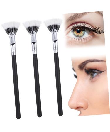 3pcs Eyelash Brush Eye Makeup Brushes Eyelash Extension Brush Eyelash Fan Brush Mascara Brush for Lashes Mascara Fan Brush Lash Separator Tool Folding Angle Scalloped Lash Brush