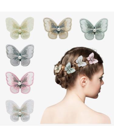 6 Pieces Small Baby Hair Clips.Butterfly Hair Clips  Cute Hair Accessories for Girls  Kids  Teens  Women. Butterfly Hair Clips for Women Wedding Party DIY Hair Accessories