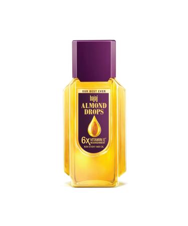 Bajaj Almond Drops Hair Oil 6X Vitamin E Nourishment Non-Sticky Hair Oil For Hair Fall Control 190ml (Transparent)