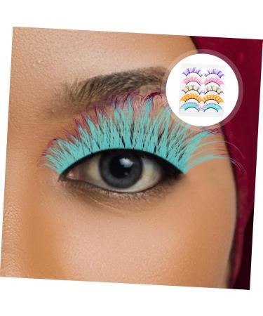 Beaupretty 5 Pairs colored false eyelashes cat eye eyelashes fluffy Makeup Eye Lashes fluffy eyelashes extensions drag queen false lashes Imitation natural Miss do it yourself - Buy Online on GoSupps.com