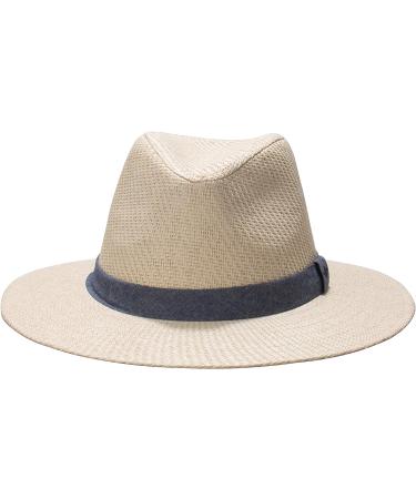 Dockers Men's Straw Fedora Hat L-XL in Navy - Stylish Sun Protection - Buy Online on GoSupps.com