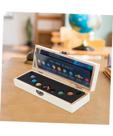 Solar System Crystal Ornament Set - 9 Planets Statue with Wooden Stand | Home D cor & Mineral Display - Buy Online on GoSupps.com