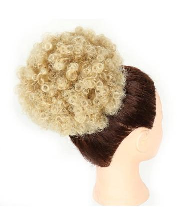 THEMIS HAIR Afro Puff Drawstring Ponytail - Clip-On Blonde Short Curly Extensions for Black Women (Color 613#) - Buy Online on GoSupps.com