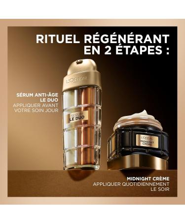 L Or al Paris - Luxury Anti-Aging Box - Midnight Cream - Anti-Wrinkle Firming Comfort Face Care - All Skin Types - 50 ml & Duo Serum - Collagen Booster Formula - Vitamins B3 and Cg - 30 ml - Buy Online on GoSupps.com