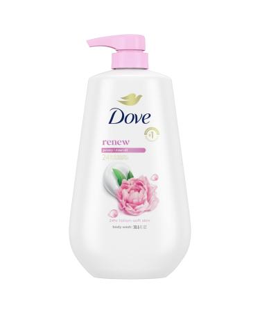 Dove Body Wash with Pump Renew Peony & Rose Oil For 24hr Lotion-Soft Skin Moisturizing Skin Cleanser with No Sulfates No Parabens 30.6 Oz Peony & Rose 30.6 Fl Oz (Pack of 1)