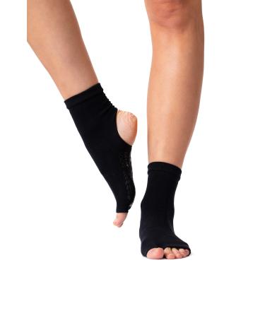 Dresp Yoga socks with anti-slip |Stulps for dance and sport |Yoga toe -free |Fixed cotton |Warm |Toe -free and free of charge |Elegant yoga sock-cotton mix 36-38 black