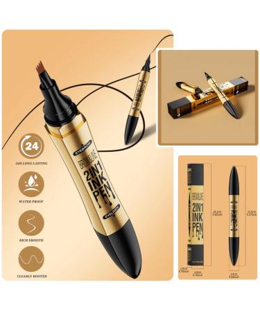 Shop 2-in-1 Magic Eyebrow Pencil | 2024 Upgraded Waterproof Microblading Pen - Light Brown & Black - Buy Online on GoSupps.com