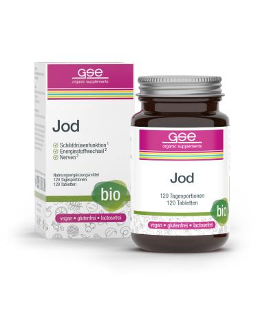 GSE Iodine Compact Tablets 100% high-dose iodine from plants no added flavors or sugar organic quality - Buy Online on GoSupps.com