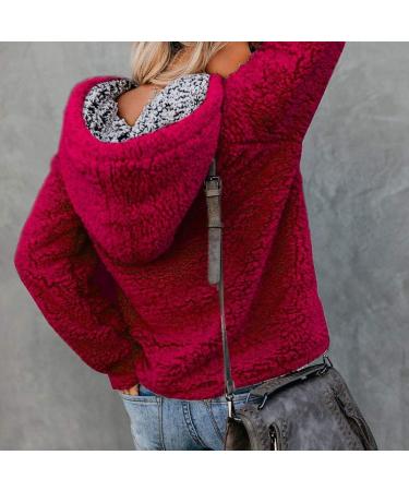 Bigfanshu Women's Sweaters Casual Fleece Long Sleeve Pullover Blouse Shirts Sweatshirt Red - Buy Online on GoSupps.com