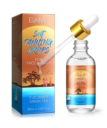 QUANHAO Natural self-tanning face drops 60ml magic body drops fast effect intense tan suitable for all skin types