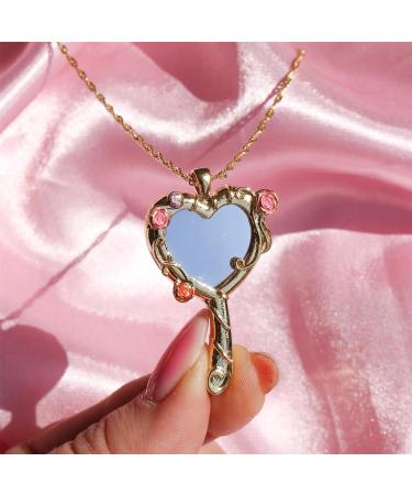 Oralgos Sparkling Heart-Shaped Glasses Necklace | Unique Gold Jewelry for Women & Girls | Fashionable Accessory - Buy Online on GoSupps.com