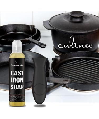 Culina Cast Iron Cleanser - Cleans & Protects Cast Iron Cookware Kosher Certified 8oz with Handle | Shop Internationally - Buy Online on GoSupps.com